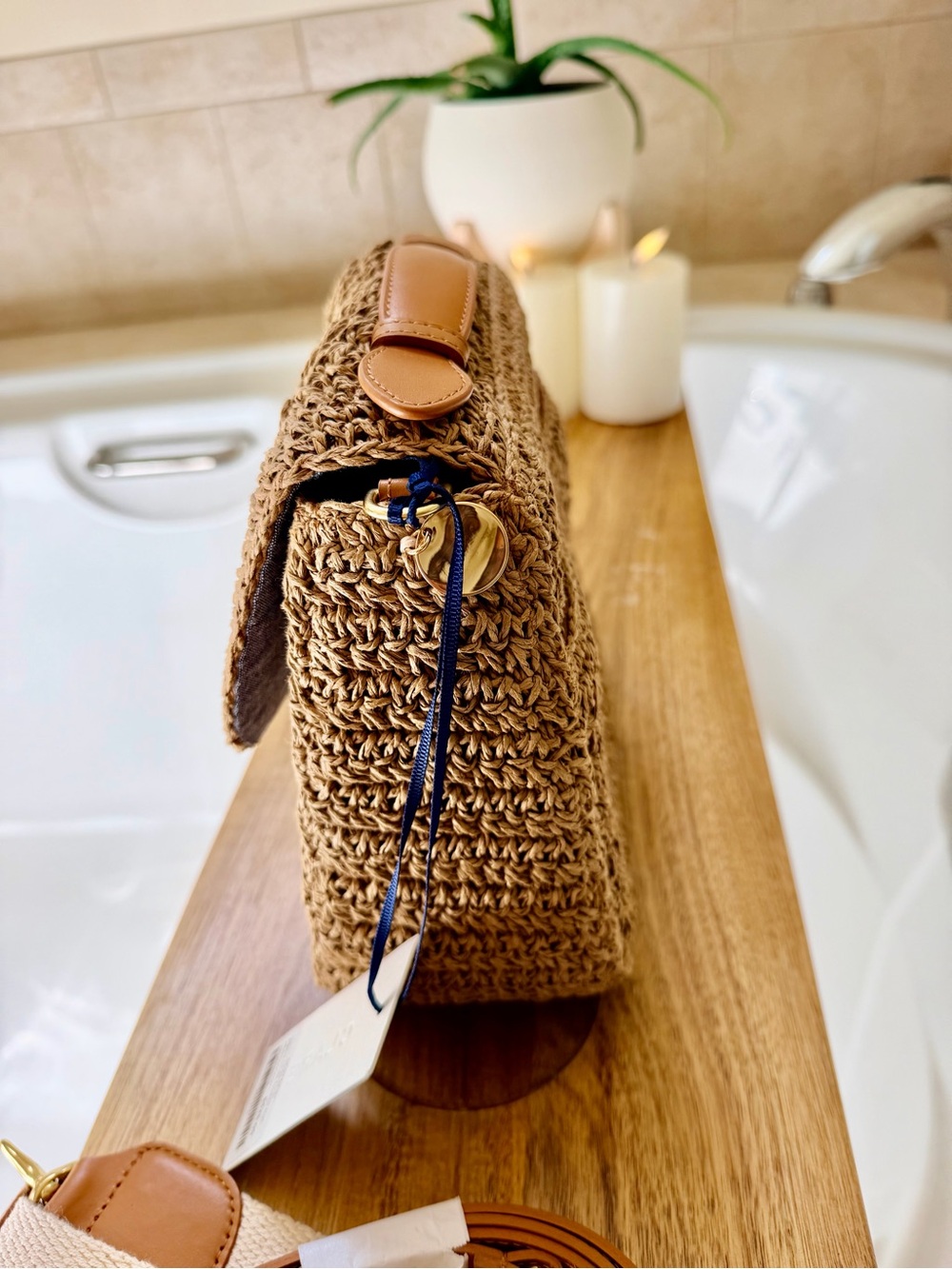 Clare V Louis w/ Top Handle - Palm Twisted Raffia - Picture 7 of 8